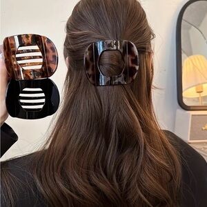 Tortoiseshell Hair Claw Clip-Large Square Claw clip,Minimalist French Style clip